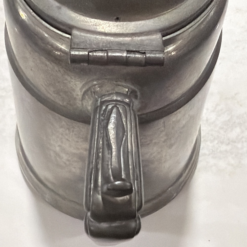 Antique 19th C Pewter Lighthouse Coffee Pot Copper Bottom 1671 Hinged Lid 9" - Picture 5 of 16